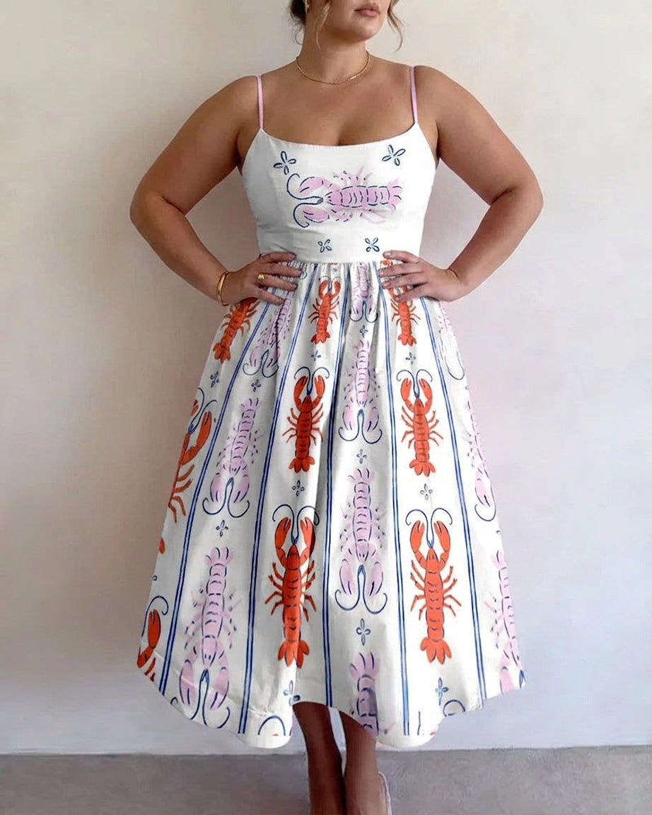 Thea | Midi Sukienka Seaside Whimsy