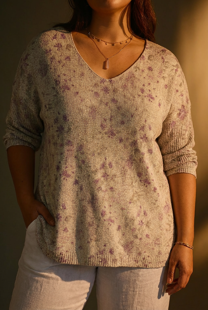 Damski Wintage Kwiatowy Casual Sweter