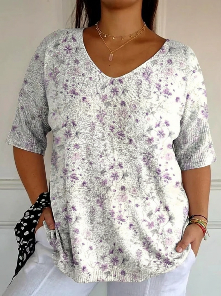 Damski Wintage Kwiatowy Casual Sweter