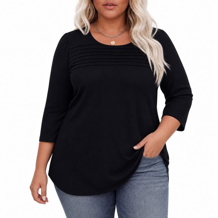 ALLISON | Casual Pleated Front Spring Top