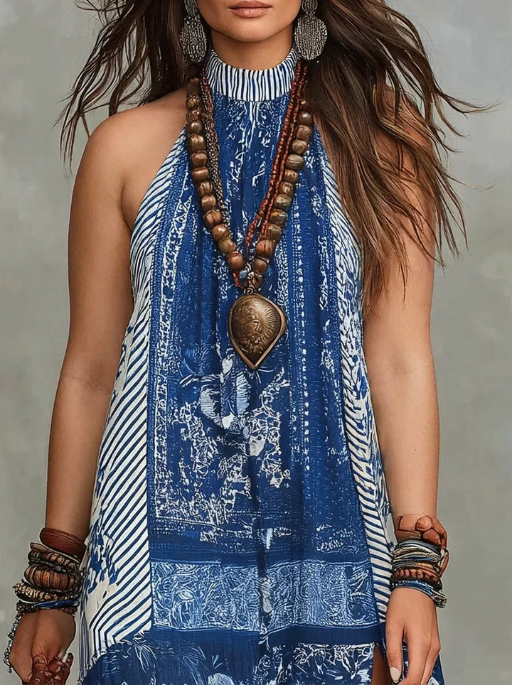 Ilse | Sukienka Maxi w Stylu Patchwork