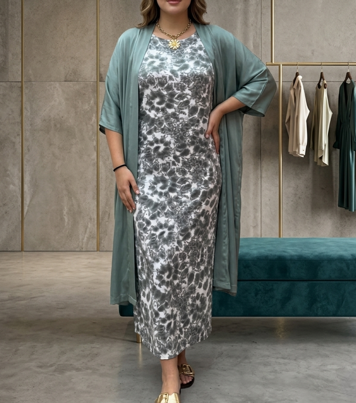 Harlow | Elegancka Sukienka z Kardiganem