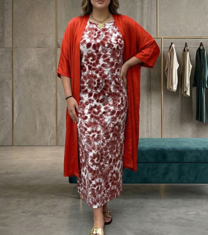 Harlow | Elegancka Sukienka z Kardiganem